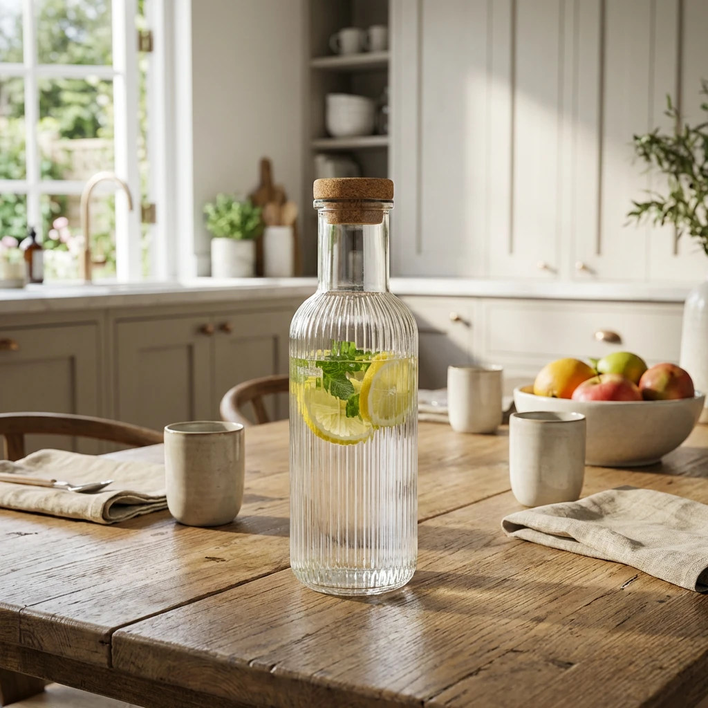 Karaffel med propp grått glass 1L 5426003 by COSY & TRENDY color Svart