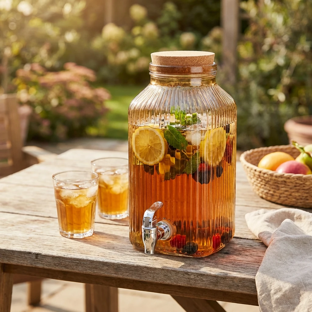 Drinkdispenser med Tappekran Oker Glass 3,35L 5426007 by COSY & TRENDY color Svart