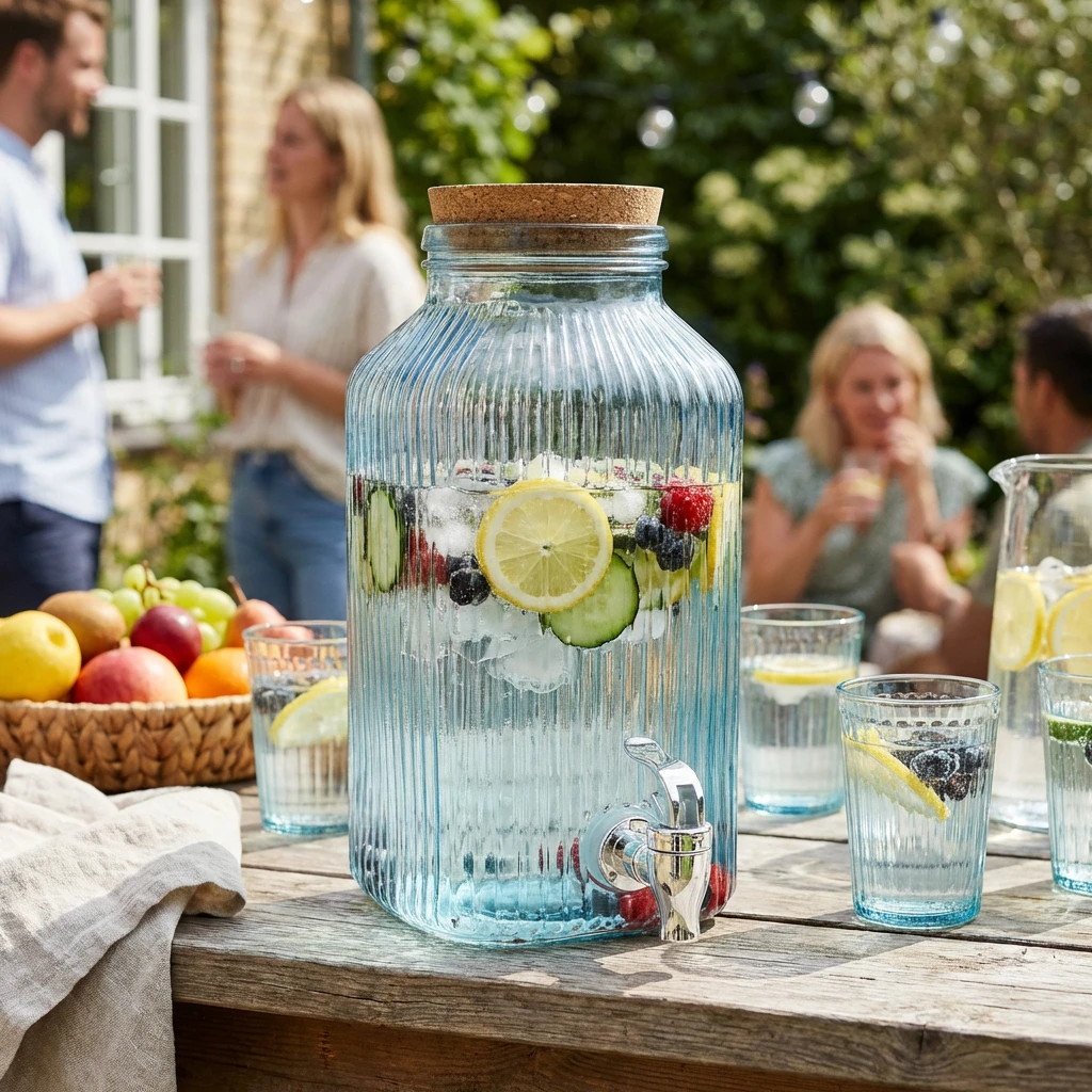Drikkedispenser Glass Blå 3,35L 5426005 by COSY & TRENDY color Svart