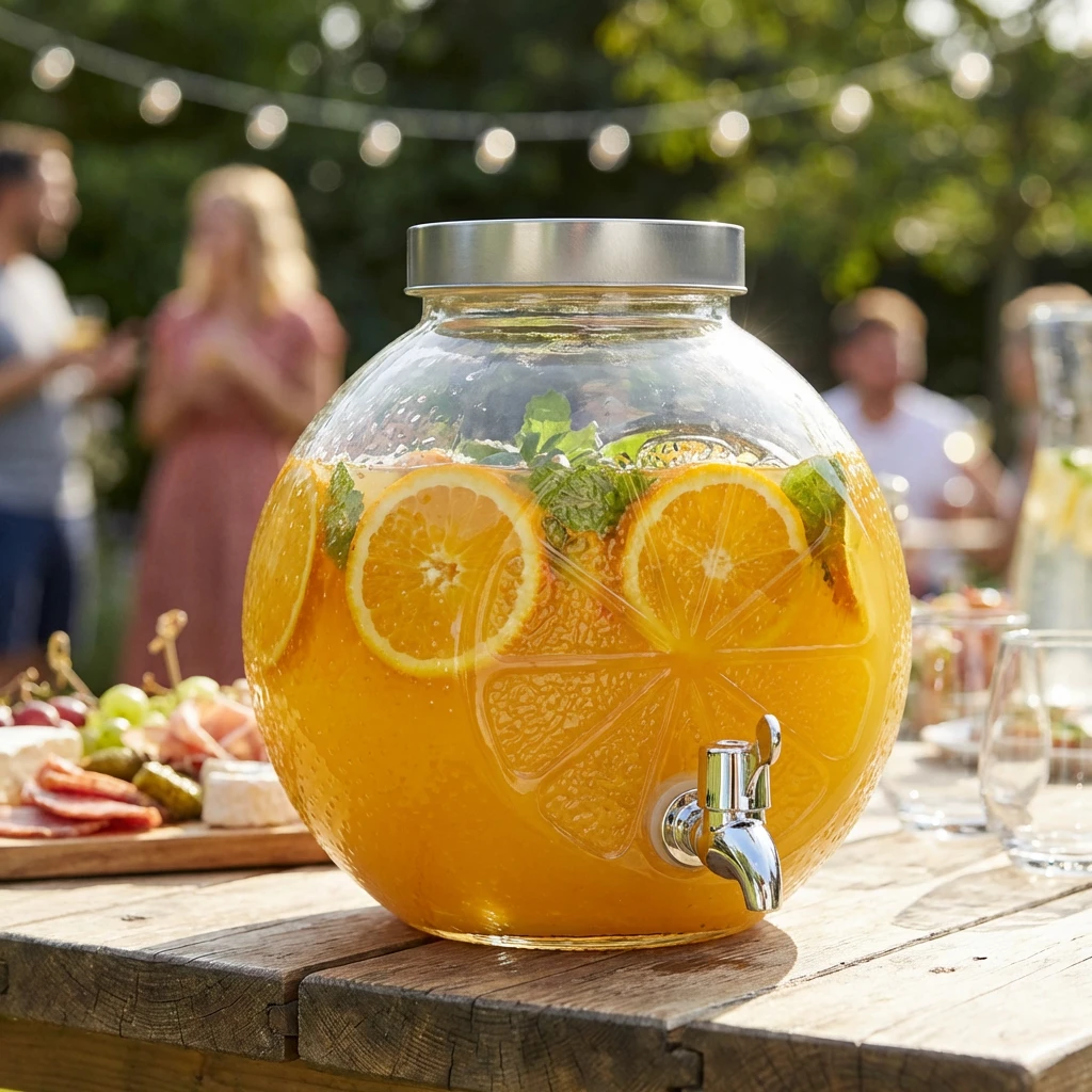 Drikkedispenser Appelsinformet Glass 4L 2492418 by COSY & TRENDY color Svart