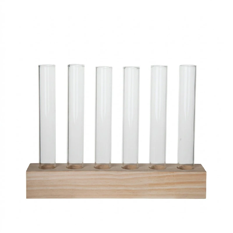Glassprøverør 6 stk med treholder 14cm 506067  color Svart