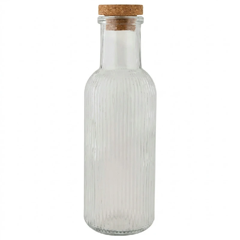 Glassflaske med korkpropp Transparent 1L Ø8,7x27,8cm 5426010 by COSY & TRENDY color Svart