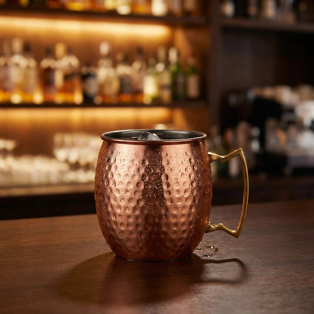 Moscow Mule Krus Kobber Hamret Rustfritt Stål 45cl 1270HKOP by COSY & TRENDY color Svart