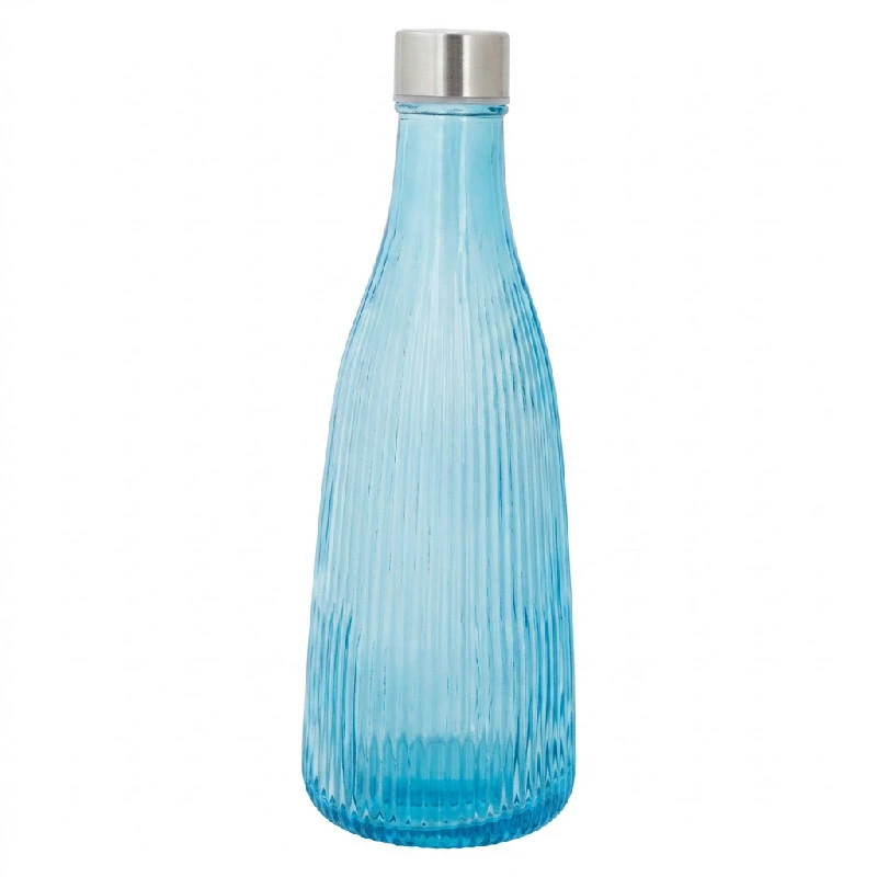 Vannflaske med lokk glass 1L Blå H28cm 5415003 by COSY & TRENDY color Svart