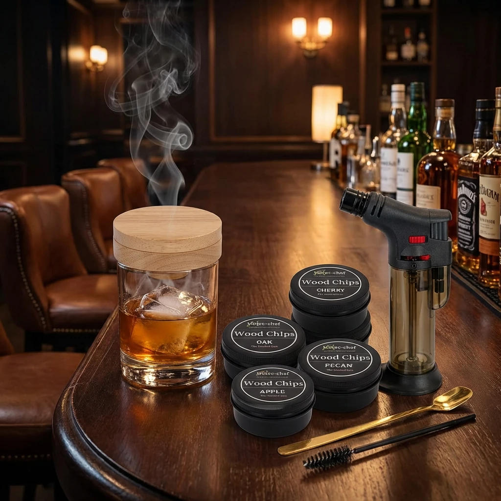 Smoker-sett til cocktail og whiskey med brenner og treflis 2527296 by COSY & TRENDY color Svart
