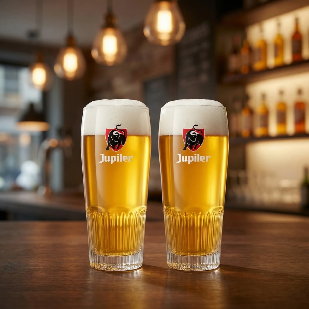 Jupiler ølglass 25 cl 2 stk. gaveeske 220143 by BELGIAN BEER GLASSES color Svart