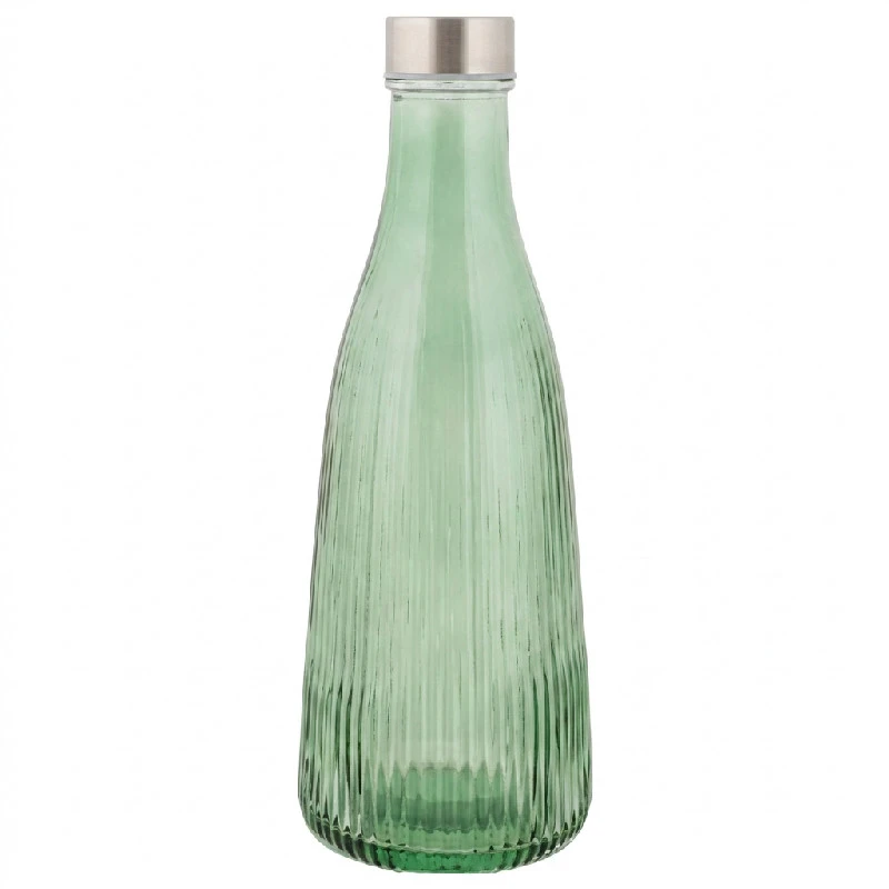 Vannflaske med lokk glass 1L Mørkegrønn H28cm 5415006 by COSY & TRENDY color Svart