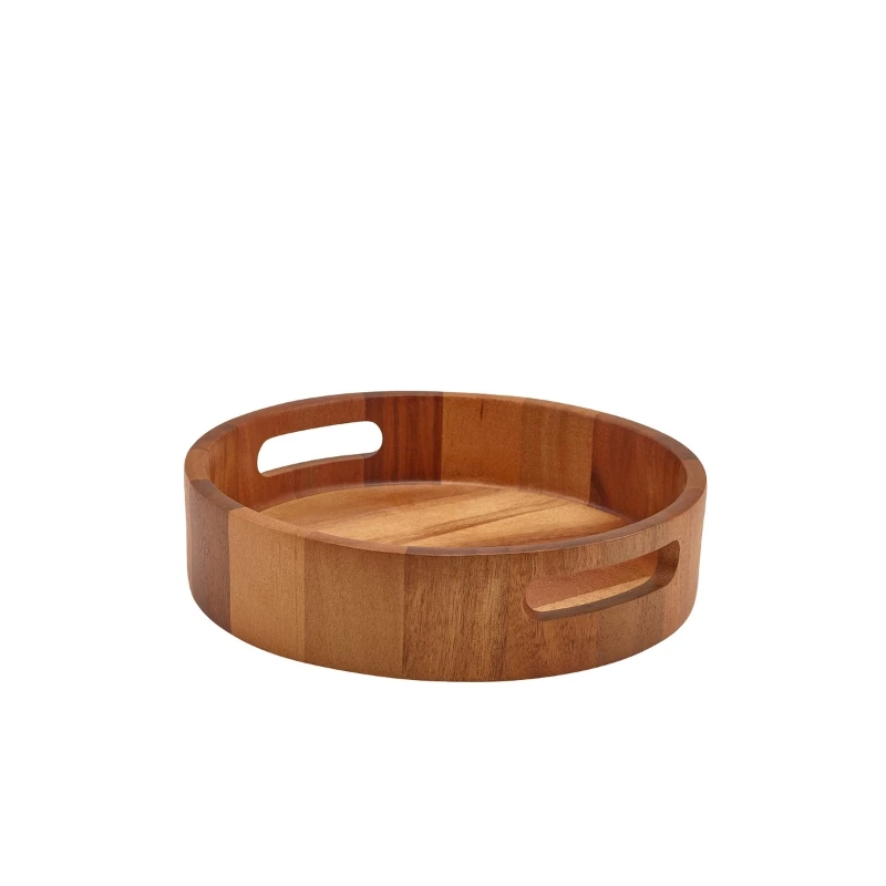 GenWare Acacia Wood Rundt serveringsbrett 25 cm WRST25 by Genware color Svart