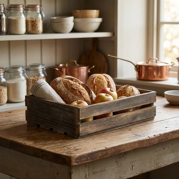 Genware Dark Rustic Trekasse 35 x 23 x 8 cm TR225 by Genware color Svart