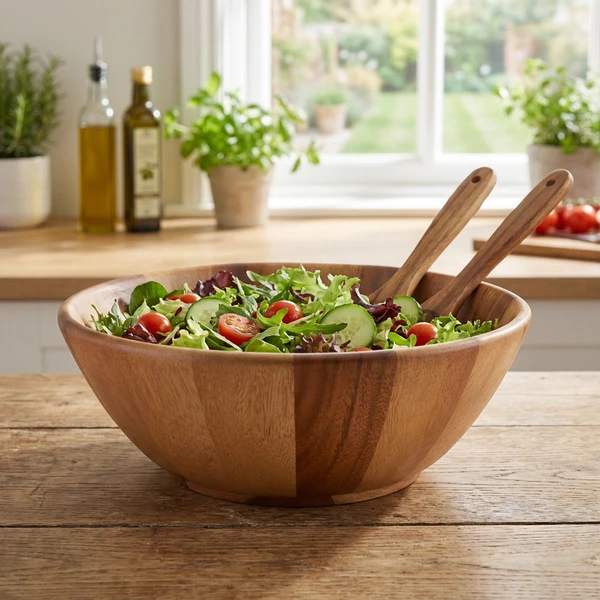 GenWare Acacia Wood Skål Ø33 x 12 cm WBWL33 by Genware color Svart