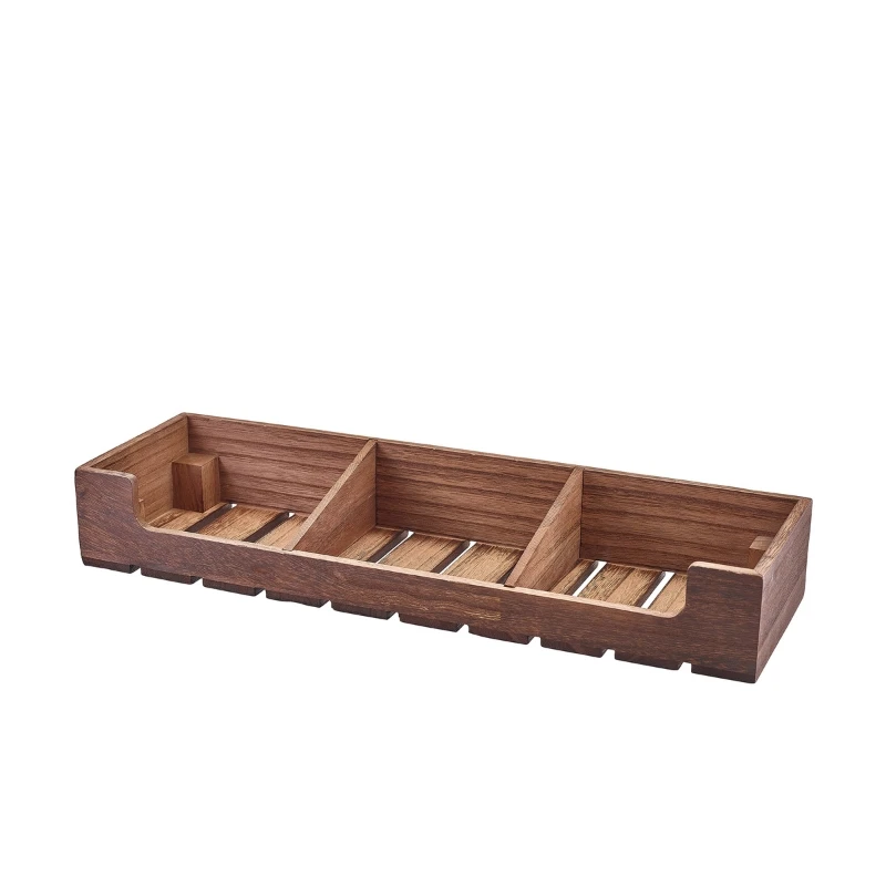 Rustic Wooden displaykasse GN 2/4 TR53168 by Genware color Svart