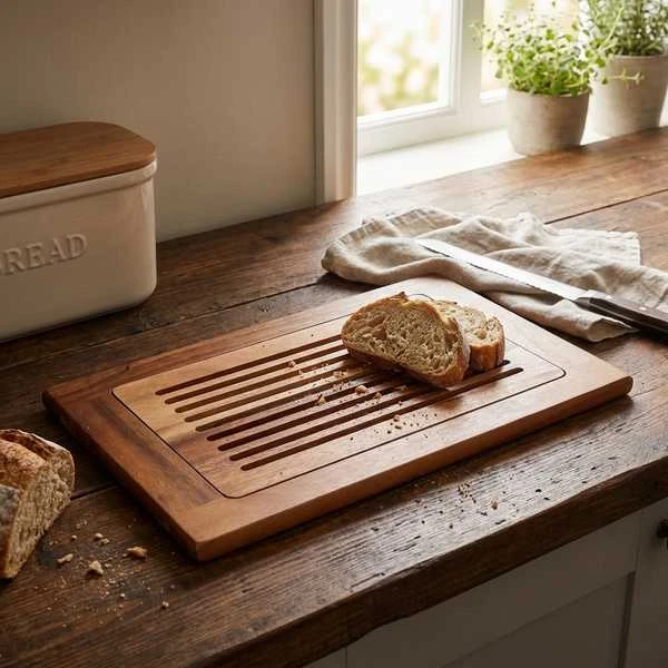 Acacia Wood Slatted Skjærebrett GN 1/1 WCB5332 by Genware color Svart