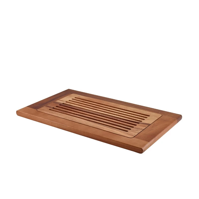 Acacia Wood Slatted Skjærebrett GN 1/1 WCB5332 by Genware color Svart