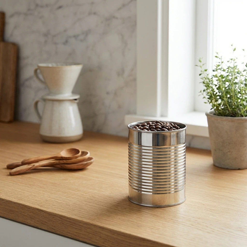 Stainless Steel Can 7,8 cm i diameter x 10,8 cm SSC8 by Genware color Svart