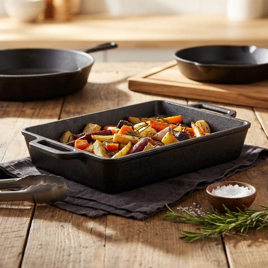GenWare Cast Iron Rektangulært fat 25 x 15,5 cm C2515 by Genware color Svart