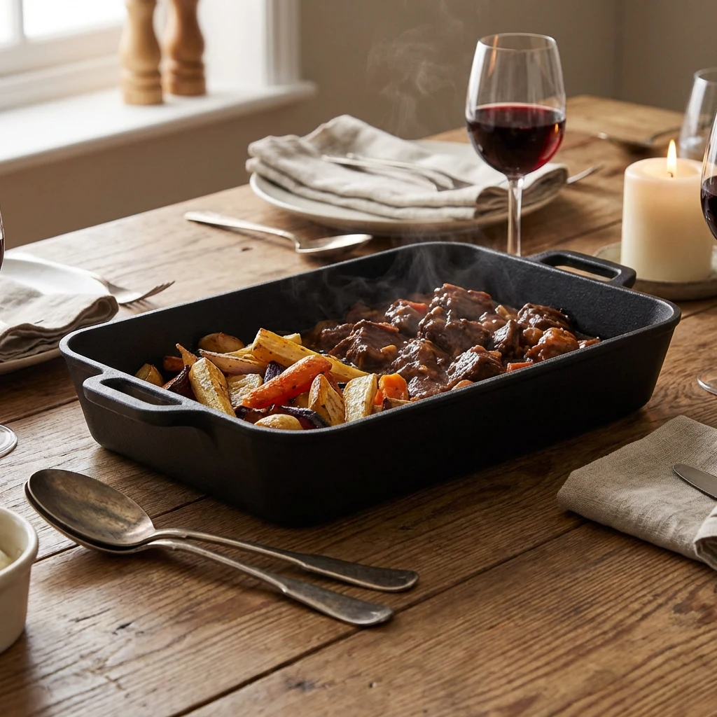 GenWare Cast Iron Rektangulært fat 25 x 15,5 cm C2515 by Genware color Svart