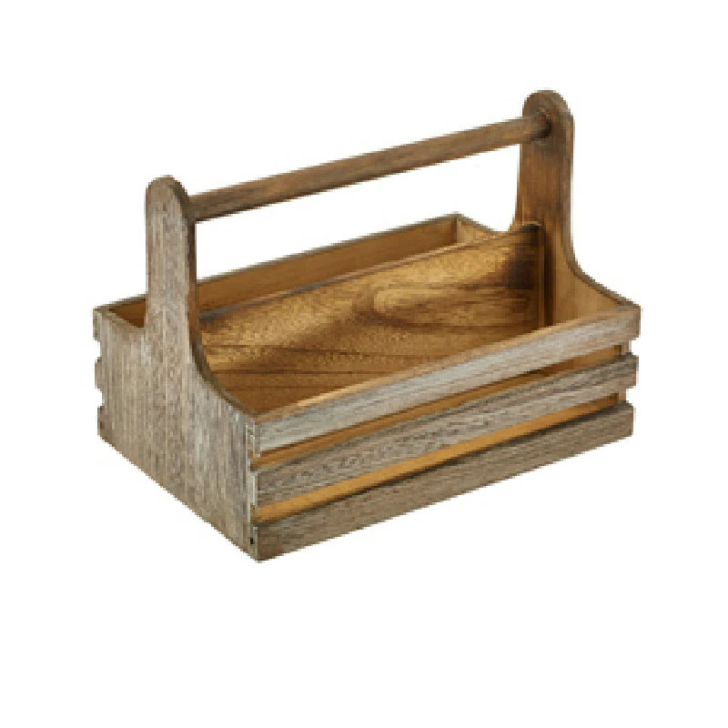 Rustic Wooden Table Caddy RWTC by Genware color Svart