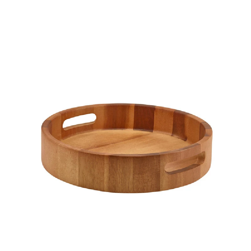 GenWare Acacia Wood Rundt serveringsbrett 30 cm WRST30 by Genware color Svart