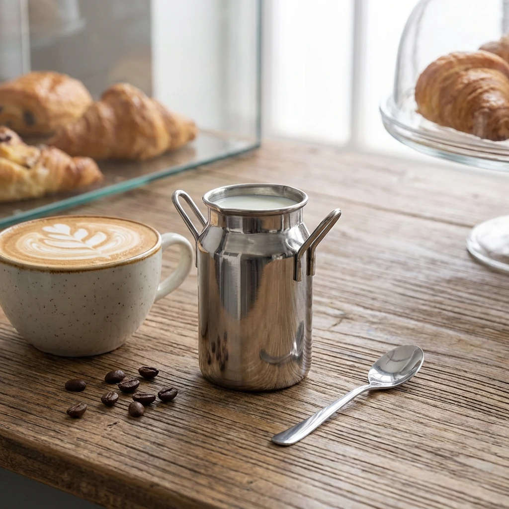 Mini Stainless Steel Melkespann 5 oz MMC5 by Genware color Svart