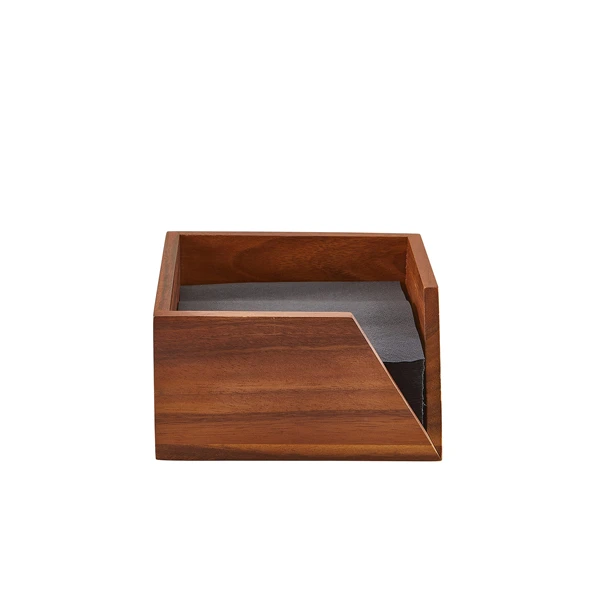 GenWare Acacia Wood Serviettholder 18,6 x 10 cm WDSH18 by Genware color Svart