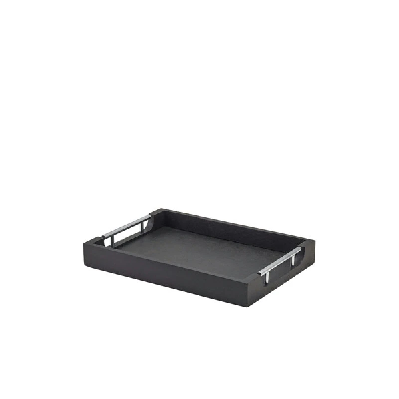 GenWare Solid Black serveringsbrett med metallhåndtak 35 x 25 cm BTM3525BK by Genware color Svart