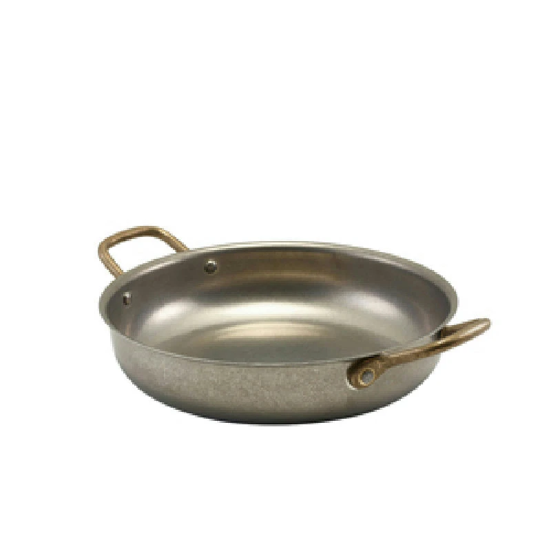 GenWare Vintage Steel Rund tallerken 22 x 5 cm SRD22V by Genware color Svart