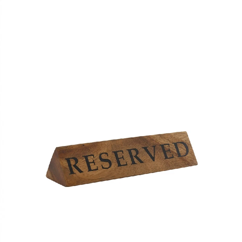 GenWare Acacia Wood Reservert-skilt WSH-RSV by Genware color Svart