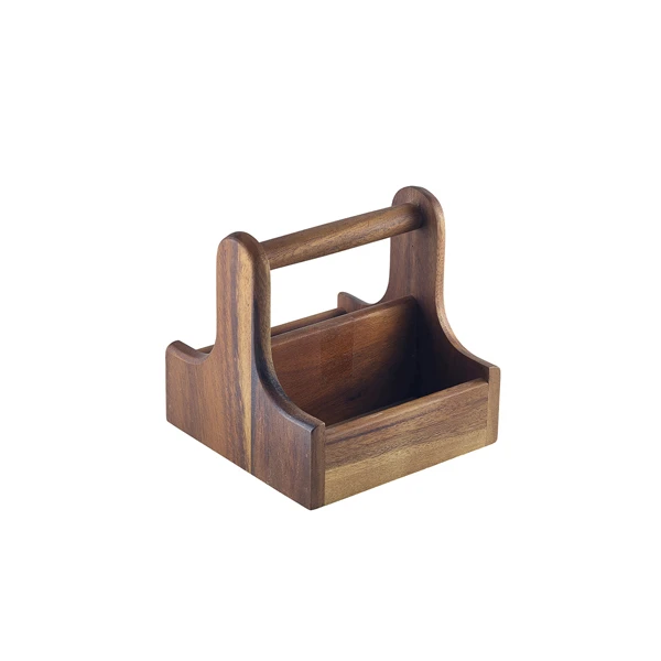 Small Dark Wood Bordholder DWTC-S by Genware color Svart