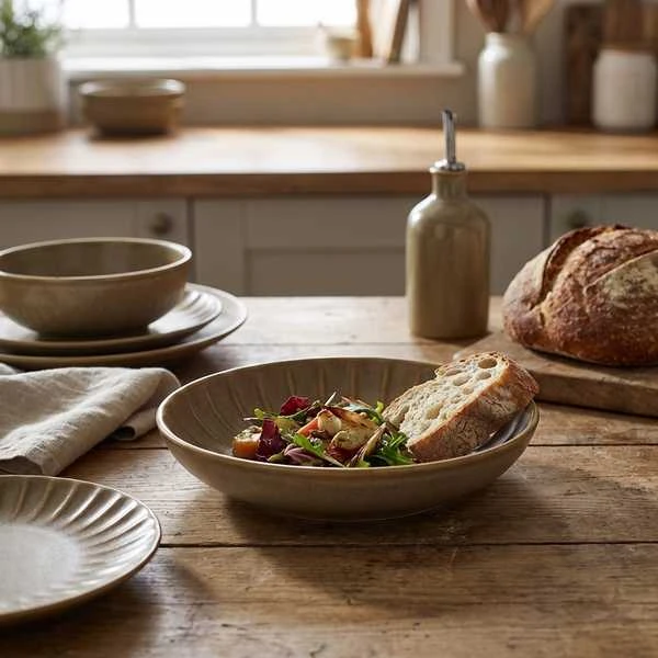 Terra Porcelain Matt Grå skåret coupe-skål 25,4 cm CB-SMG25 by Genware color Svart