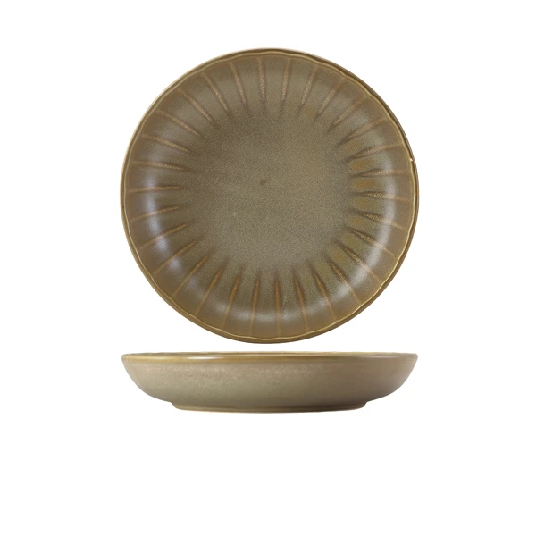 Terra Porcelain Matt Grå skåret coupe-skål 25,4 cm CB-SMG25 by Genware color Svart