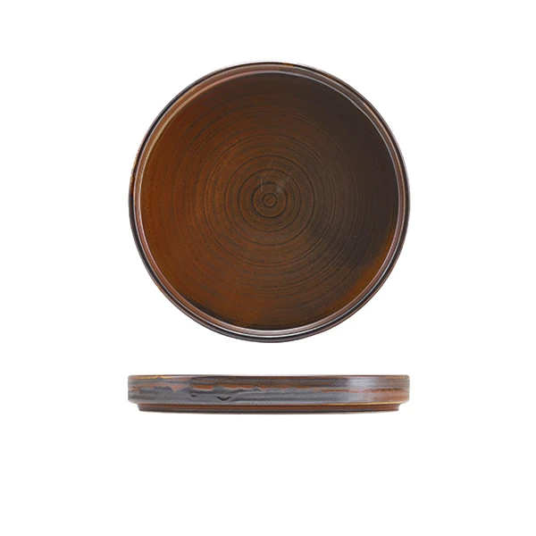 Terra Porcelain Rustic Kobber lav presentasjonsplate 18 cm LP-PRC18 by Genware color Svart