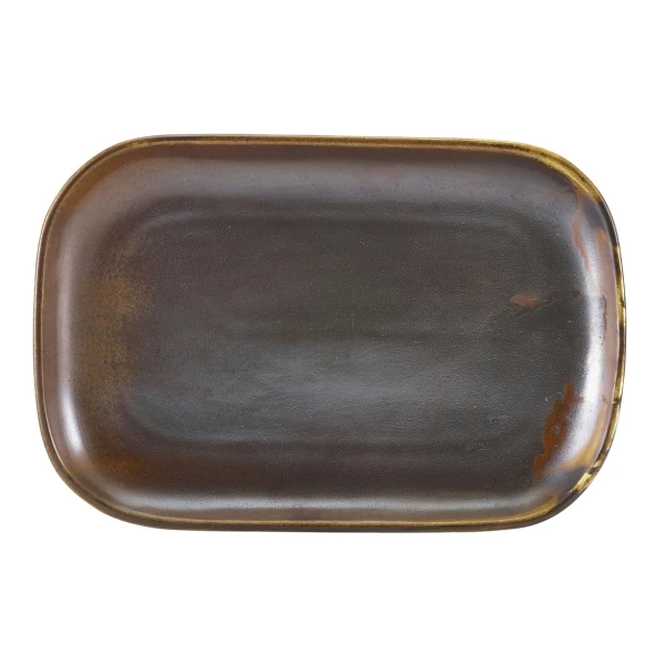 Terra Porcelain Rustic Kobber rektangulært fat 29 x 19,5 cm RP-PRC29 by Genware color Svart