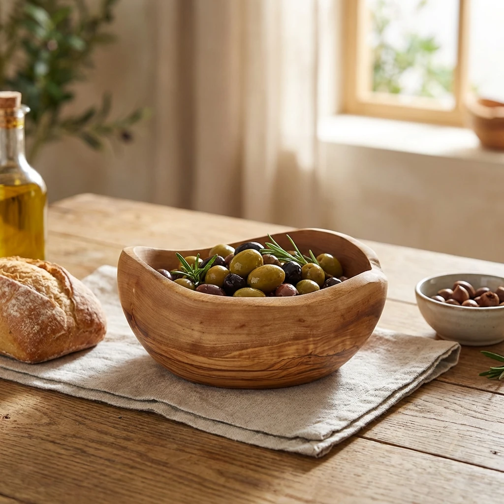 GenWare Olive Wood Rustikk skål 15 cm OWRB15 by Genware color Svart