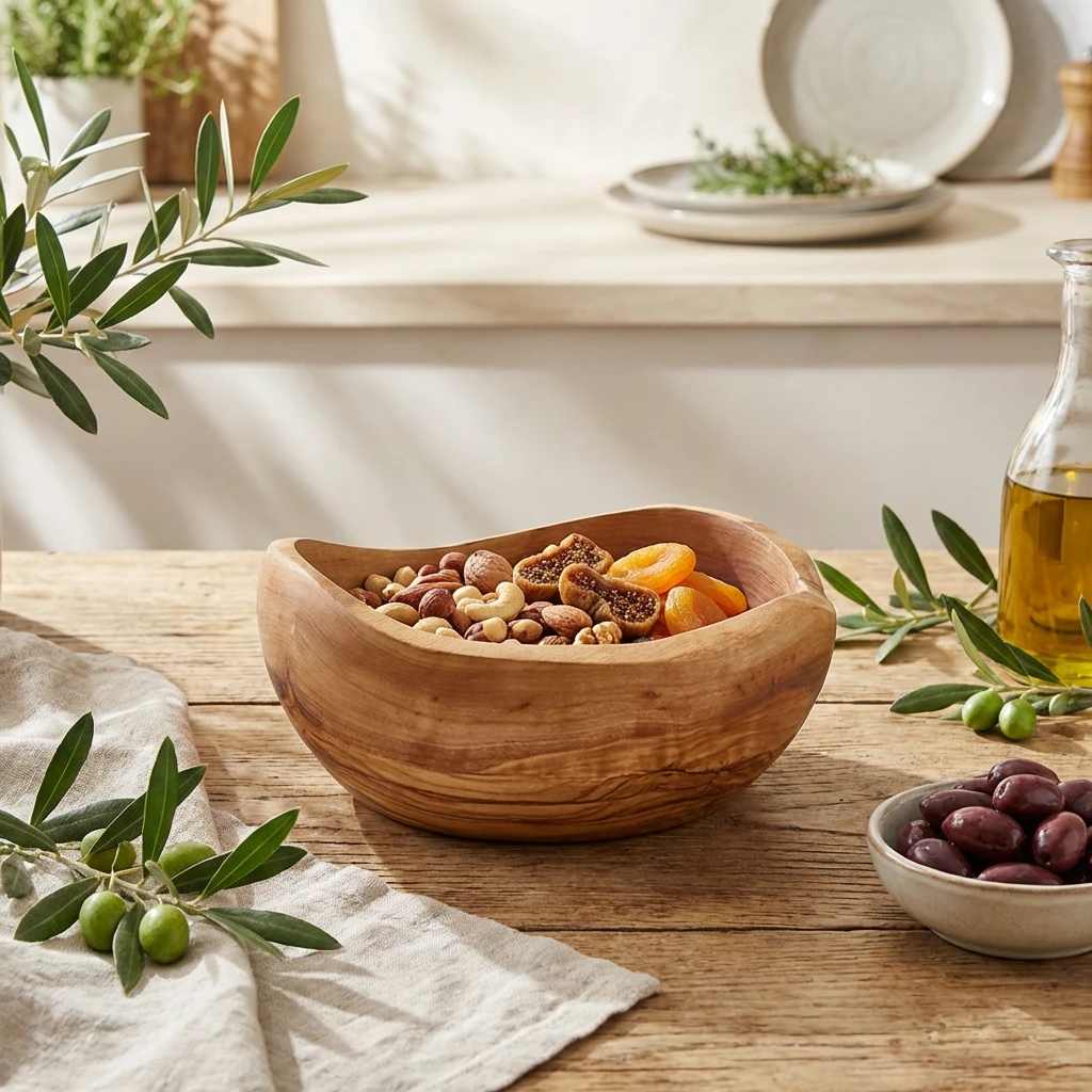 GenWare Olive Wood Rustikk skål 15 cm OWRB15 by Genware color Svart