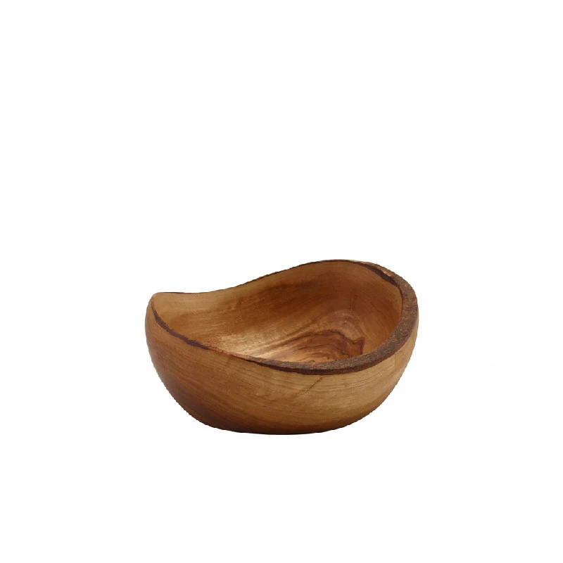 GenWare Olive Wood Rustikk skål 13 cm OWRB13 by Genware color Svart