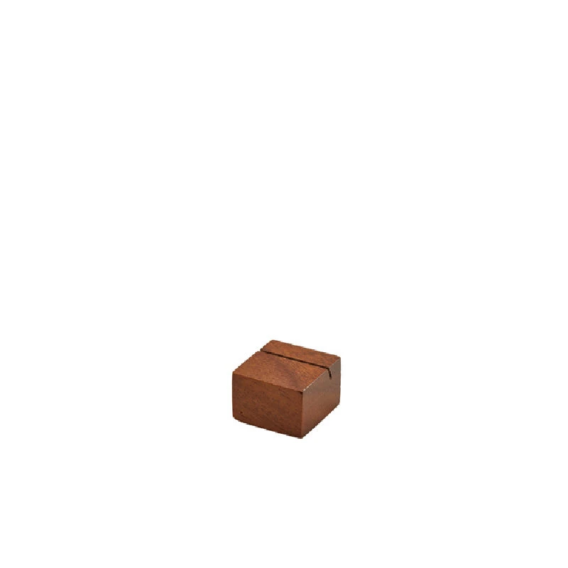 Acacia Wood Sign Holder 3 x 3 x 2 cm WSH32 by Genware color Svart
