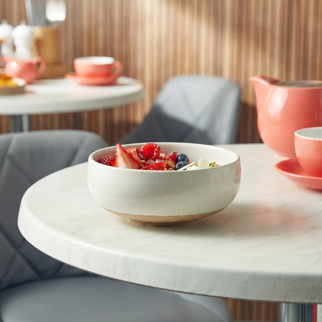 GenWare Kava White steintøyskål med buet form 14,5 cm BB-KW14 by Genware color Svart