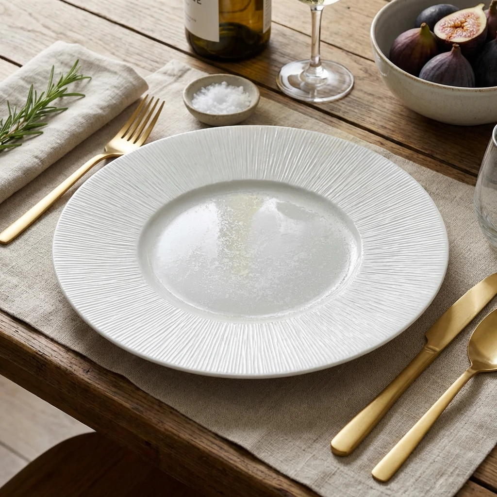 Incise Porcelain Lucine vinget tallerken 31 cm WP-PLC31 by Genware color Svart