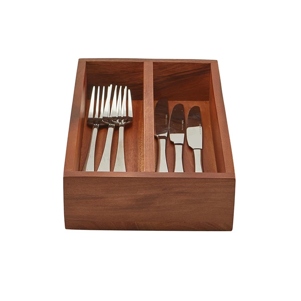 GenWare Acacia Wood Bestikkasse med 2 rom WDCT-2 by Genware color Svart