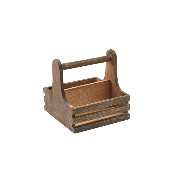 Small Rustic Wooden Bordholder RWTC-S by Genware color Svart