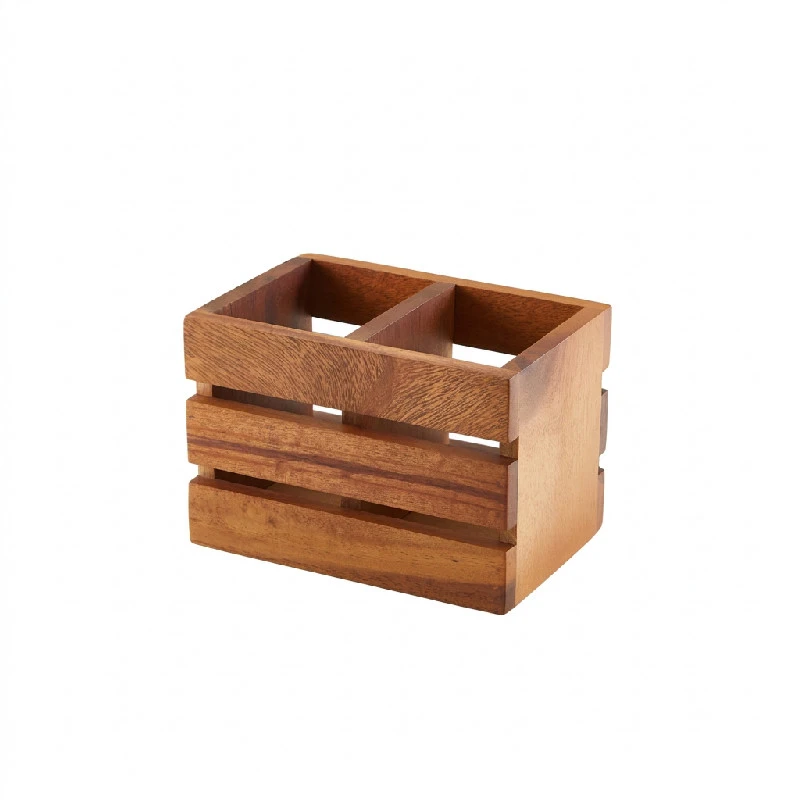 GenWare Acacia Wood bestikkholder med 2 rom WDCB-2 by Genware color Svart