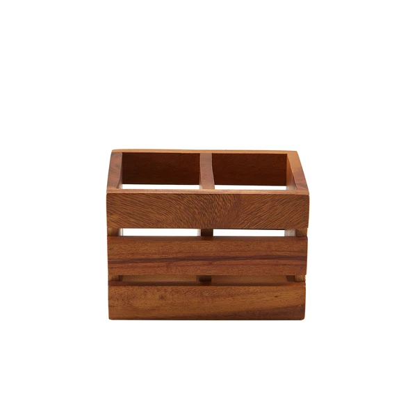 GenWare Acacia Wood bestikkholder med 2 rom WDCB-2 by Genware color Svart