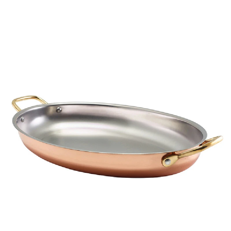 GenWare Copper Plated ovalt fat 34 x 23 cm SSD34C by Genware color Svart