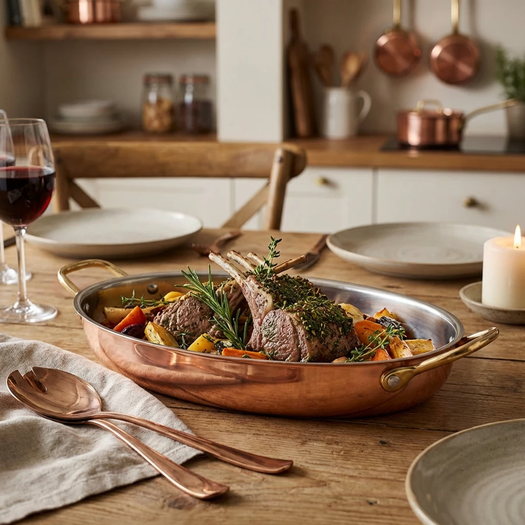 GenWare Copper Plated ovalt fat 34 x 23 cm SSD34C by Genware color Svart