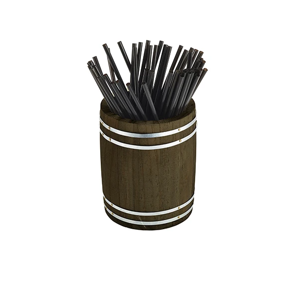 Miniature Wooden Barrel 11,5 cm i diameter x 13,5 cm MWB11 by Genware color Svart