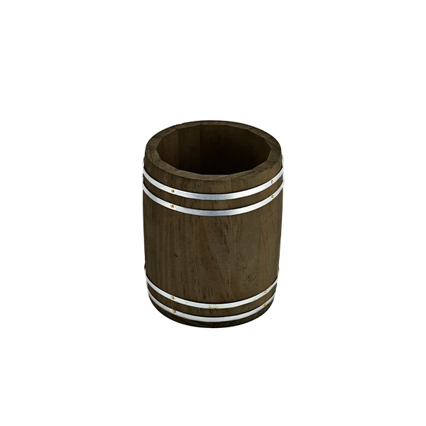 Miniature Wooden Barrel 11,5 cm i diameter x 13,5 cm MWB11 by Genware color Svart