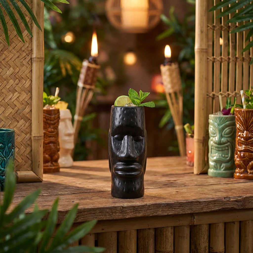GenWare Easter Island Tiki-kopp 40 cl / 14 oz EIS400CT by Genware color Svart