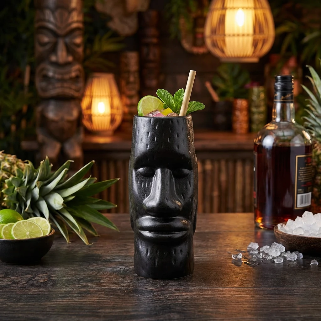 GenWare Easter Island Tiki-kopp 40 cl / 14 oz EIS400CT by Genware color Svart