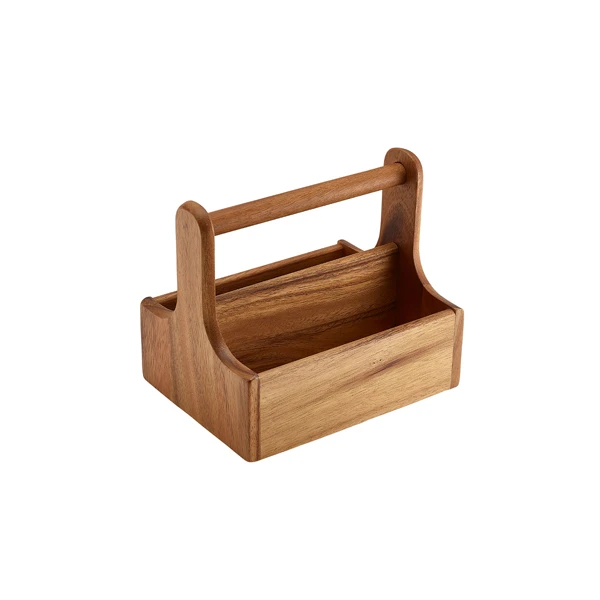 Medium Dark Wood Bordholder DWTC-M by Genware color Svart