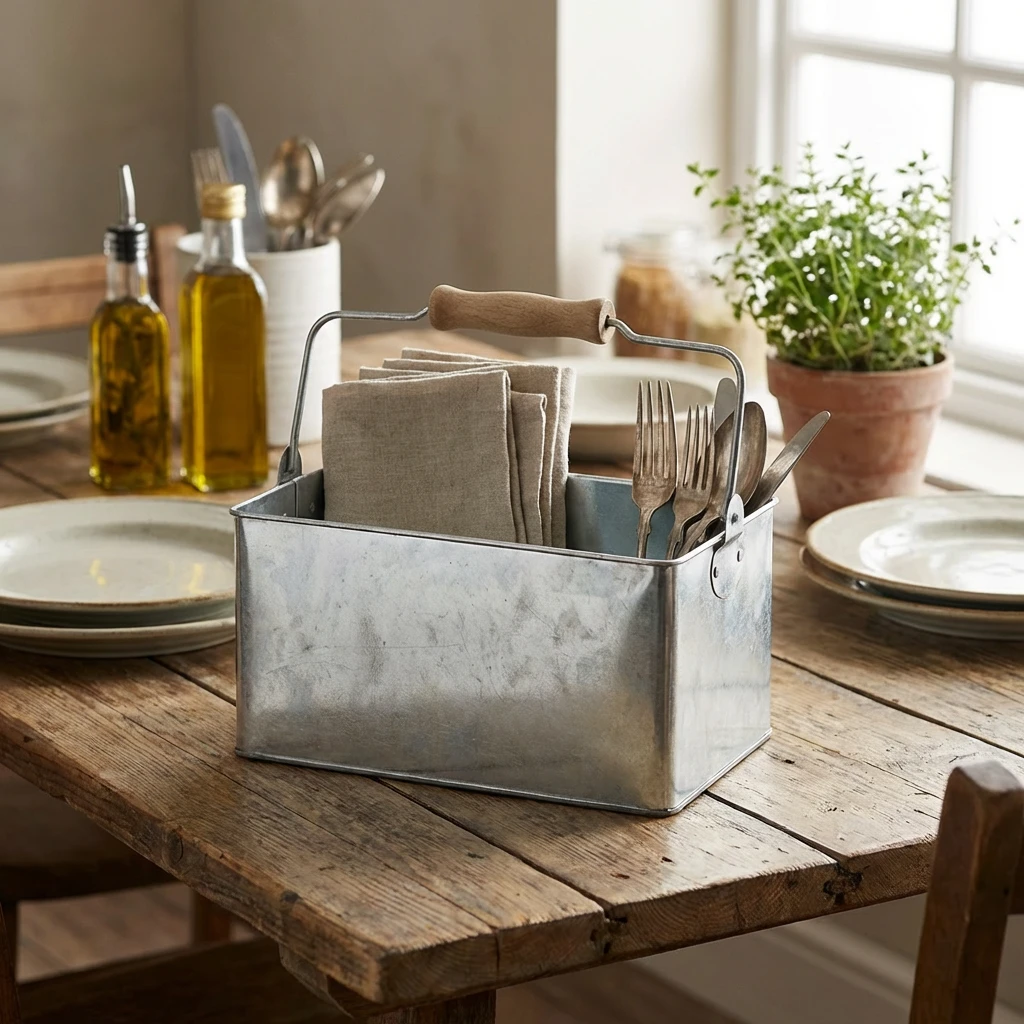 Galvanised Steel rektangulært bordstativ 24,5x15,5x12,5 cm GSTC2415 by Genware color Svart